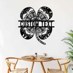 personalized four leaf clover mandala yoga studio home decor luck of the irish custom metal sign 0
