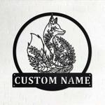personalized fox leaf garden decorative custom metal sign 0