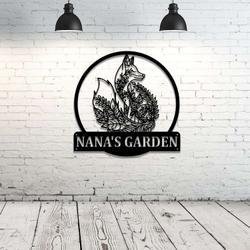 personalized fox leaf garden decorative custom metal sign 2