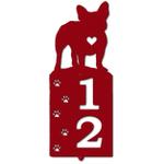 personalized french bulldog paw prints address sign house number plaque custom metal sign 0