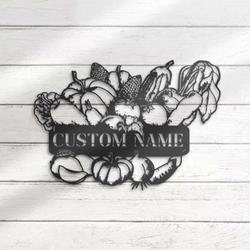 personalized fresh vegetable farm name decorative garden custom metal sign 2