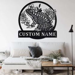 personalized frog mandala garden studio home decor custom metal sign 2
