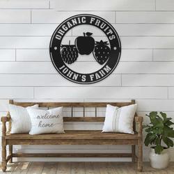 personalized fruit organic food store decorative garden fresh fruit farm business custom metal sign 1