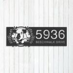 personalized funny pig farm animal farmhouse address sign house number plaque custom metal sign 0