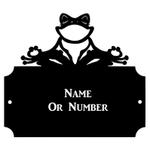 personalized funny yoga frog address sign house number plaque custom metal sign 0