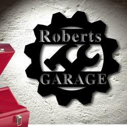 personalized garage metal sign man cave decor gift for dad fathers day 1