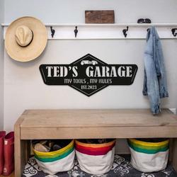 personalized garage metal sign my tools my rules quote sign housewarming gifts home man cave decor personalized gifts 1