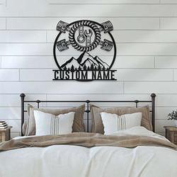 personalized garage on mountain sign workshop custom metal signs tool shop decor man cave decoration 1