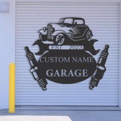 personalized garage sign workshop custom metal sign machinist gift workshop decor 2