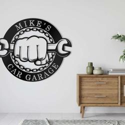 personalized garage sign workshop sign man cave decor mechanic gifts custom metal sign 1