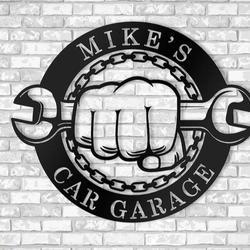 personalized garage sign workshop sign man cave decor mechanic gifts custom metal sign 6