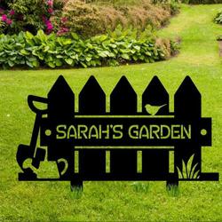 personalized garden fence and bird perching decorative custom metal sign 1
