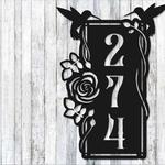 personalized garden floral address sign hummingbirds rose vertical house number plaque custom metal sign 0