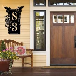 personalized garden floral address sign hummingbirds rose vertical house number plaque custom metal sign 3