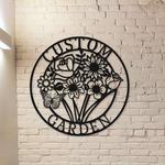 personalized garden flower bouquet decorative custom metal sign 0