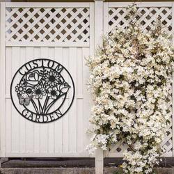 personalized garden flower bouquet decorative custom metal sign 2