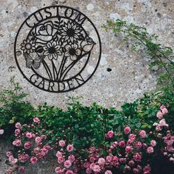 personalized garden flower bouquet decorative custom metal sign 3