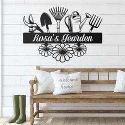 personalized garden tools sign garden decorative custom metal sign 1
