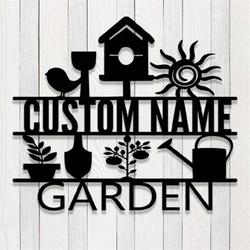 Personalized Garden Yard Decorative Flower & Bird Custom Metal Wall Art