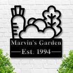 personalized gardener gift cute vegetable garden decorative custom metal sign 0