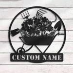 personalized gardening tool v2 wheebarrow flower vegetable lawn yard decorative garden custom metal sign housewarming gift 0