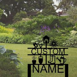 personalized gardening tools sun bird yard stakes decorative garden custom metal sign 3