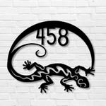 personalized gecko lizard address sign house number plaque custom metal sign 0