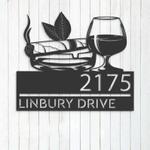 personalized gentlemen club bar liquor and cigar address sign house number plaque custom metal sign 0