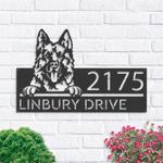 personalized german shepherd dog cute puppy address sign house number plaque custom metal sign 0