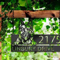 personalized german shepherd dog cute puppy address sign house number plaque custom metal sign 1