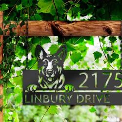 personalized german shepherd dog puppy address sign house number plaque custom metal sign 1