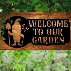 personalized gnome gardener decorative custom metal sign 1