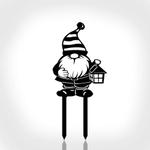 personalized gnome holding lantern garden stakes decorative custom metal sign 0