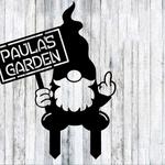 personalized gnome middle finger garden decorative custom metal sign 0