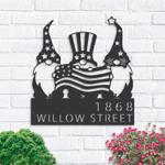 personalized gnomes 4th of july patriotic address sign house number plaque custom metal sign 0