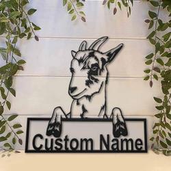 personalized goat farm metal sign custom metal name signs decor wreath outdoor 3
