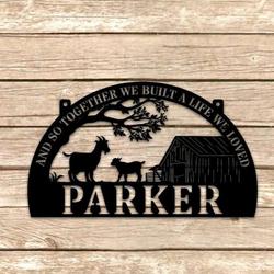 personalized goat farm metal sign farmhouse decor for farmers goat ranch 2