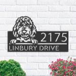 personalized goldendoodles dog cute puppy address sign house number plaque custom metal sign 0