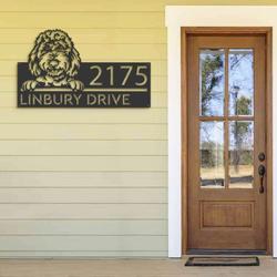 personalized goldendoodles dog cute puppy address sign house number plaque custom metal sign 2
