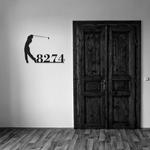 personalized golf address sign men golfer house number plaque custom metal sign 0