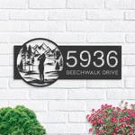 personalized golf club female golfer address sign house number plaque custom metal sign 0