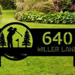 personalized golfers golf decor address sign house number plaque custom metal sign 0