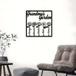 personalized grandmas garden birth flowers with names decorative custom metal sign 0