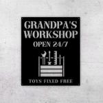 personalized grandpas workshop sign open 247 garage custom metal signs gifts for dad papa grandpa 0