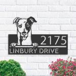 personalized greyhound dog cute puppy address sign house number plaque custom metal sign 0