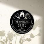personalized grill and chill metal sign bbq gifts backyard bar and grill sign outdoor kitchen backyard decor housewarming gift 0
