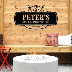 personalized grill and chill sign bbq gifts barbecue custom metal signs dad gifts 3