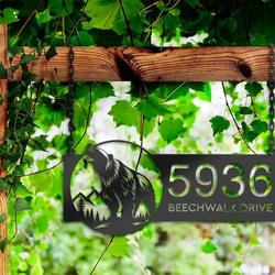 personalized grizzly bear address sign custom metal signs 2