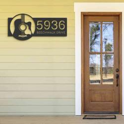 personalized guitar guitar player guitarist address sign house number plaque custom metal sign 1