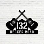 personalized guitar player address sign guitar lover music band house number plaque custom metal sign 0